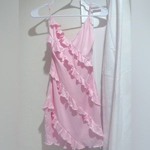 Lucy in The Sky Elowen Ruffle Mini Dress - Pink